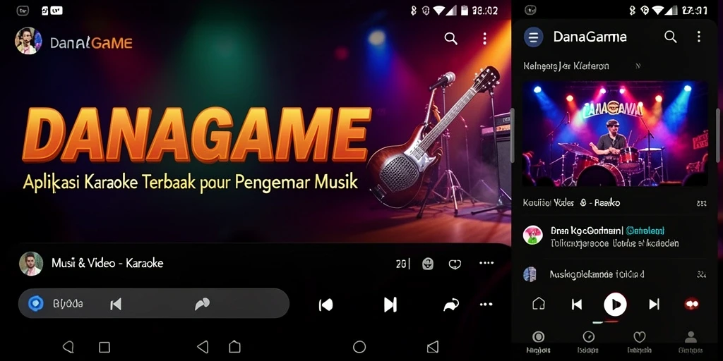 Tampilan antarmuka DANAGAME dengan pilihan lagu karaoke.
