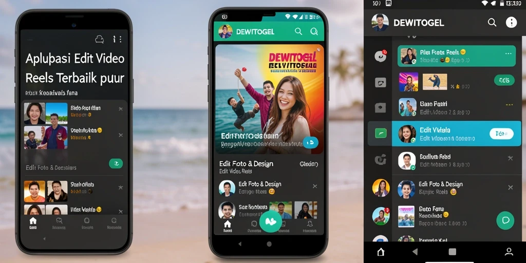 Screenshot antarmuka aplikasi DEWITOGEL menampilkan fitur Edit Video Reels yang menarik.