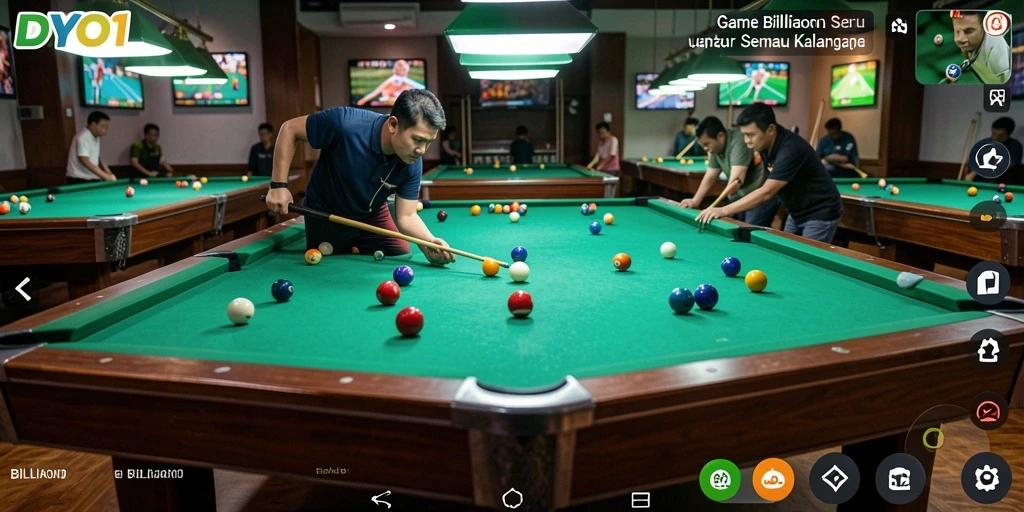 Antarmuka DYO1 menampilkan fungsi Billiard yang menarik dan mudah diakses.