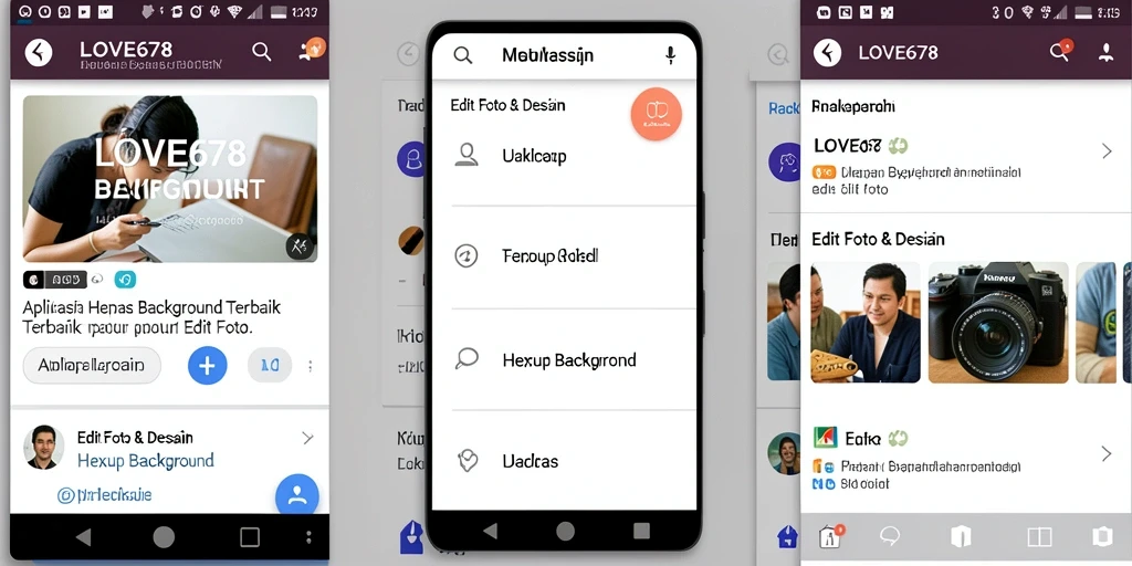 Antarmuka aplikasi LOVE678 untuk menghapus background dengan mudah.