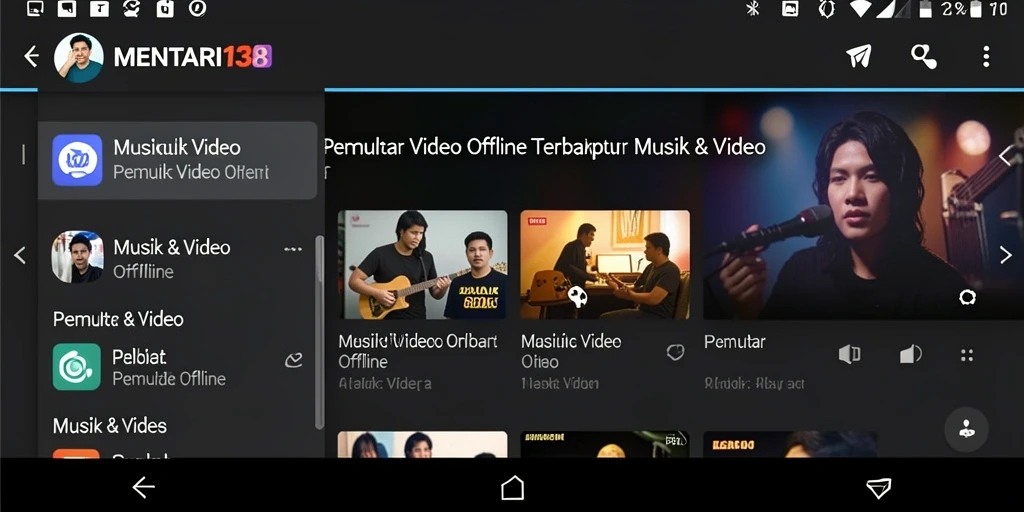 Tampilan antarmuka MENTARI138 untuk Pemutar Video Offline.