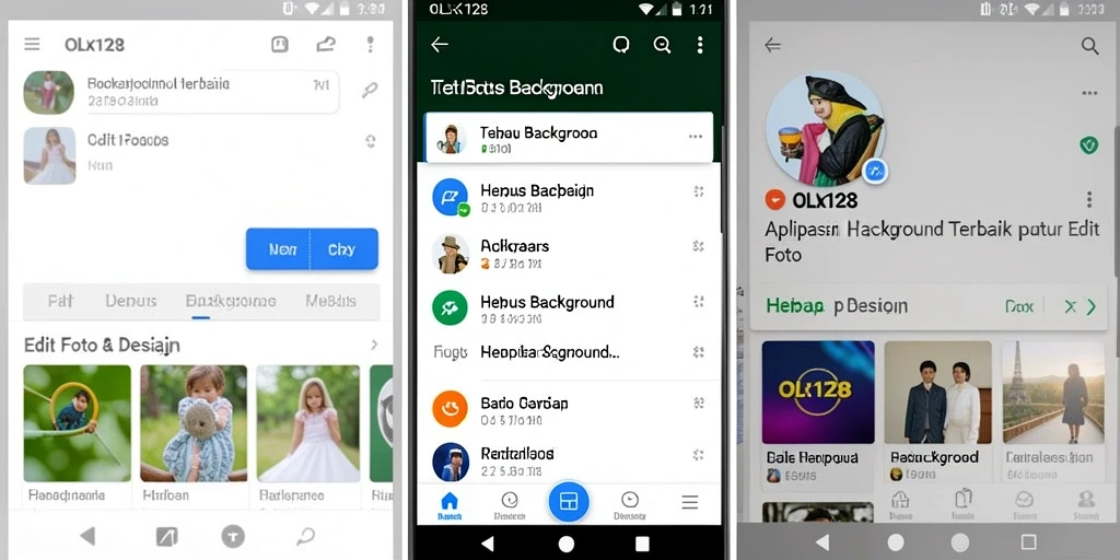 Antarmuka aplikasi OLX128 yang memudahkan proses hapus background.